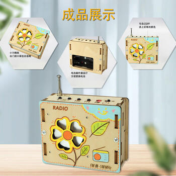 瑞禾实验玩具手工diy收音机木质科技手工小制作发明男女孩新年礼物 商品图0