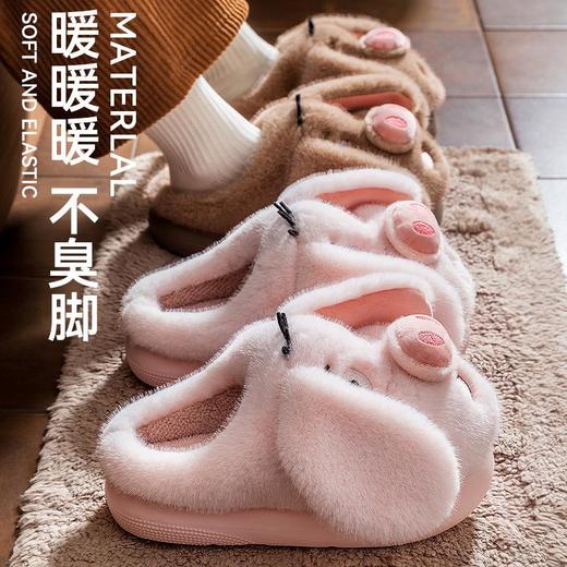 【可爱飞天猪】毛绒拖鞋女冬季室内家居保暖防滑儿童男童小猪棉拖 商品图1