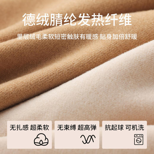 雀说莱赛尔天丝高领打底衫羊毛蚕丝加绒加厚德绒保暖上衣AL5114 商品图3