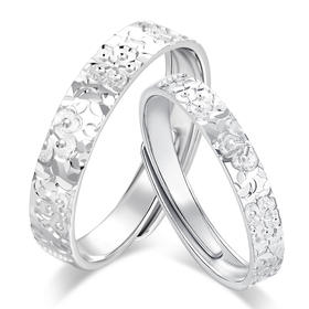 卡蒂罗KADER 碎碎冰蔷薇花情侣对戒  925银满天星璀璨星河钟爱久久雕刻盛放蔷薇 复古简约轻奢小众设计女朋友素圈可调节一对