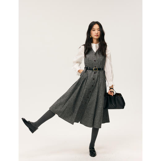 HeyDress马甲式无袖捏褶连衣裙 商品图2