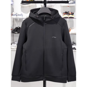 李宁男子2025春秋休闲连帽运动夹克外套AWDV125-1