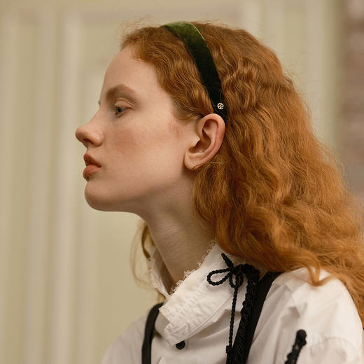 品牌直发 EVITA PERONI 丝绒发箍 酒红色/橄榄绿 商品图7