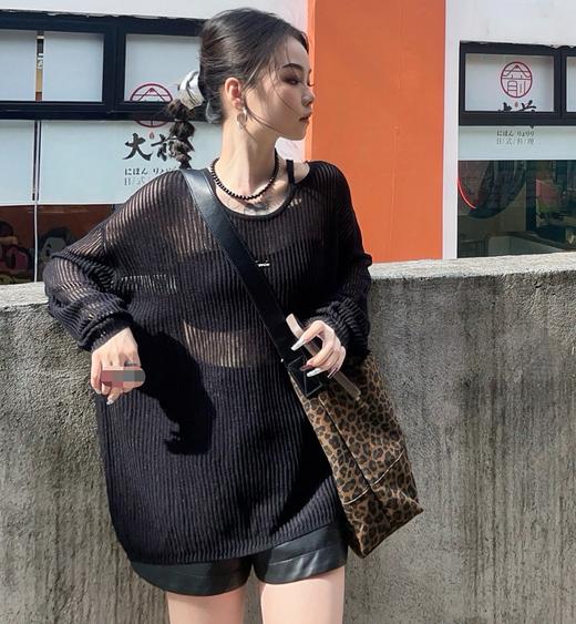 NC领口设计百搭宽松毛织衫50708（黑）秋季 953090130321 商品图0