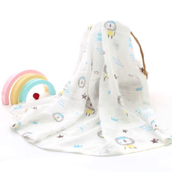 9i9婴儿包巾纯棉襁褓巾新生儿包被子抱被宝宝包单纱布裹被120*110cm 商品图2