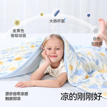 贝肽斯儿童夏凉被婴儿混合蚕丝凉感被宝宝空调被幼儿园盖毯蓝莓2.3X2.0m 商品图3
