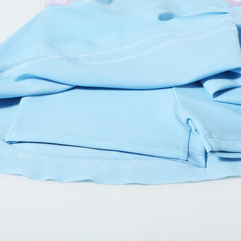 ASK JUNIOR【泡温泉】【含泳帽】女童泳衣夏清凉儿童休闲连体式泳裙 蓝紫色 商品图1