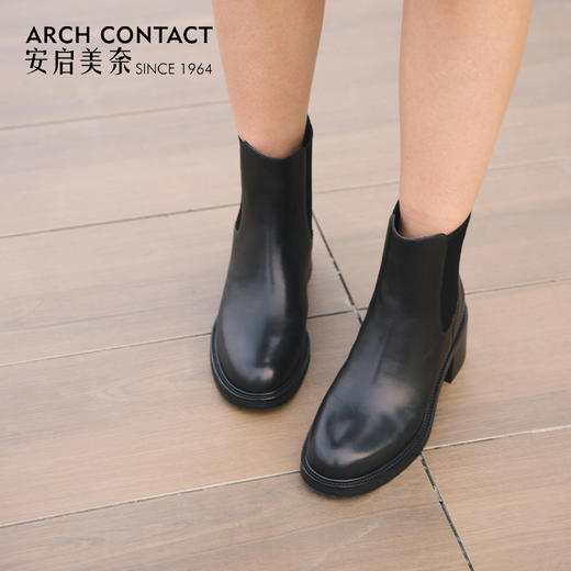 中跟女靴 | ARCHCONTACT安启美奈小牛皮切尔西52874 商品图2