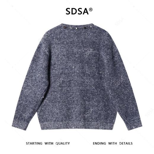 42639SDSA男士秋冬新款痞帅男装轻奢小香风立体撞色纽扣圆领开衫毛衣 商品图5