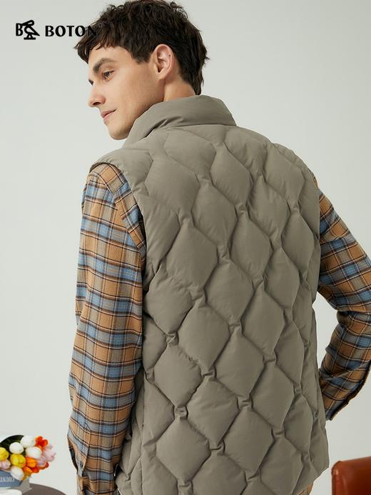 [防风防水]波顿男士秋冬季挺括显气质立领白鸭绒菱形羽绒马甲MC819523 商品图2