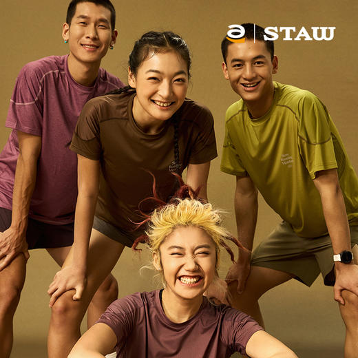 STAW世拓运动分区散热跑步短袖COOLMAX抗菌户外训练T恤男速干衣 商品图1