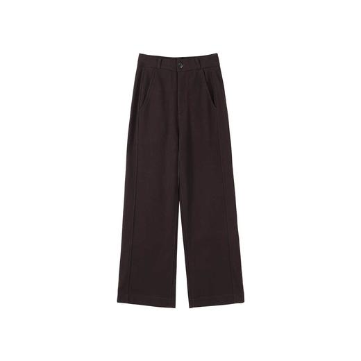 美拉德羊绒裤女秋冬高腰显瘦直筒裤可可棕高个子西装休闲阔腿裤女 商品图4