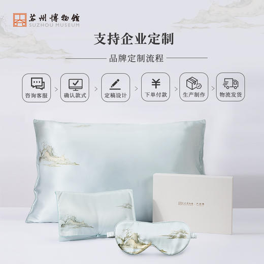 苏州博物馆 太湖雪联名山色空濛真丝旅行套装 商品图4