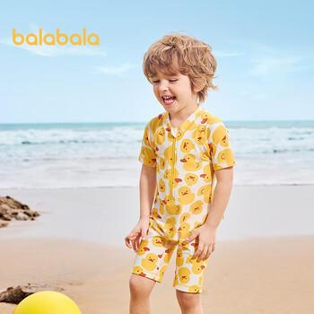 巴拉巴拉儿童泳衣男女童连体泳装户外防晒耐氯速干小童游女宝泳装 商品图1