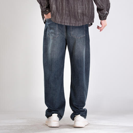 DRONKOO 2025 半松紧腰表袋上方斜织带棕标中厚牛仔长裤 商品图4