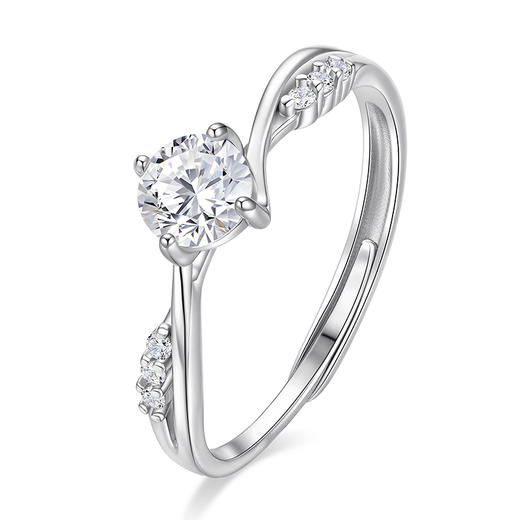 卡蒂罗KADER 璀璨星光女戒 925银爆闪轻奢手捧花设计时尚求婚婚戒莫比乌斯女友简约大方可调节戒 璀璨闪耀 商品图0