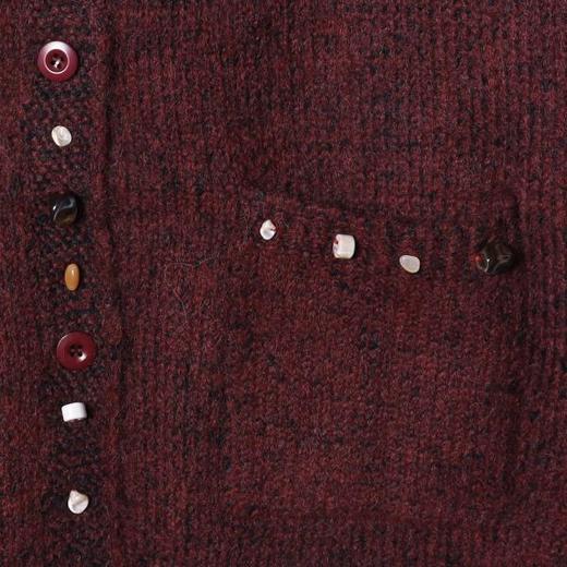 42639SDSA男士秋冬新款痞帅男装轻奢小香风立体撞色纽扣圆领开衫毛衣 商品图3