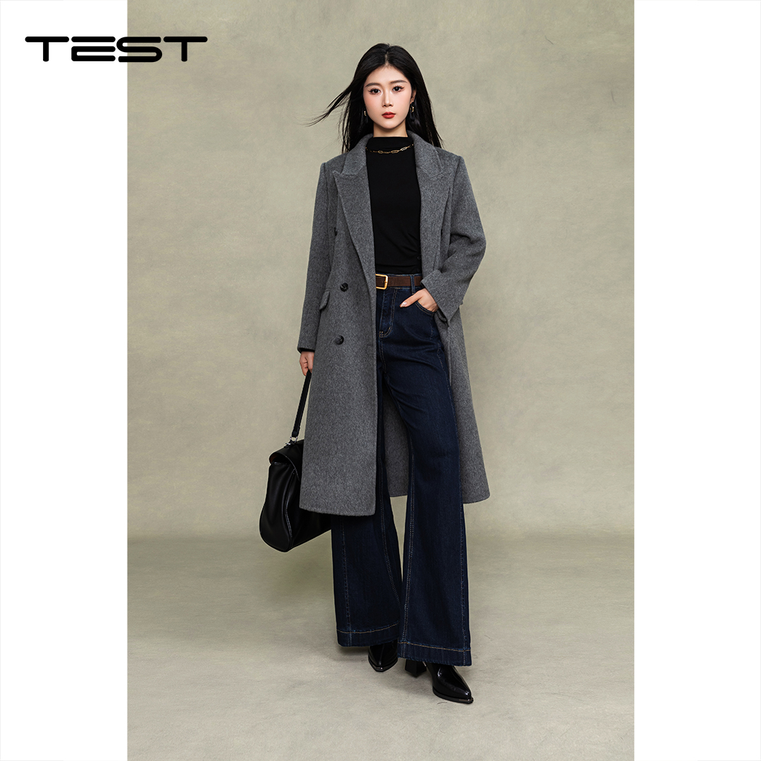 冬上新经典双排扣双简约大气尽显优雅面呢大衣2254047