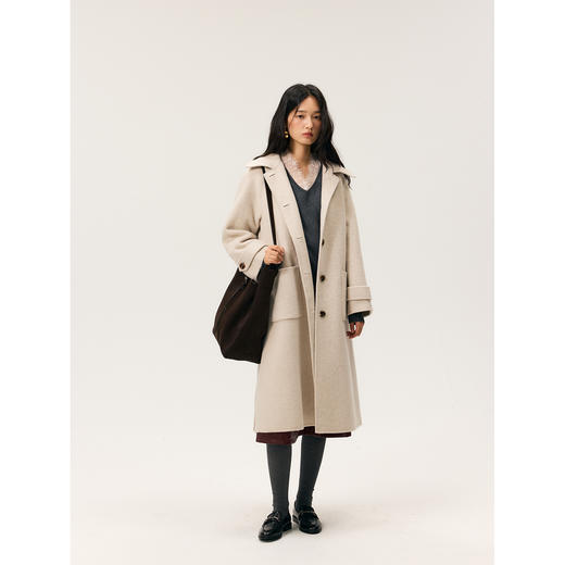 HeyDress双面尼插肩袖宽松大衣 商品图0