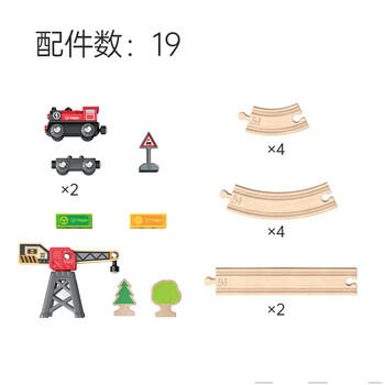 Hape(德国)男女孩小火车轨道儿童玩具电动货运套装3岁+宝宝礼物E3731 商品图3