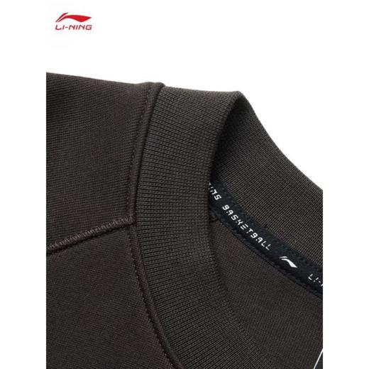 李宁男子2025套头运动卫衣AWDV227-3黑巧褐 商品图2