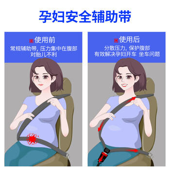 贝莱康孕妇安全带(辅助带)非汽车专用产妇防勒肚车载孕晚期防撞神器 商品图3