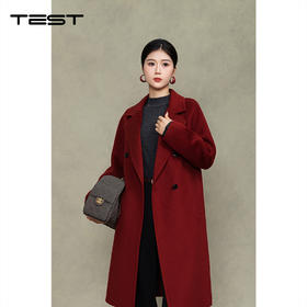 冬上新气质宽松复古高级感长款双面呢外套2254050
