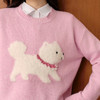 【严选】诗凡黎大图案萌宠狗狗针织衫2025冬新款粉色可爱软糯减龄套头毛衣7GA333331 商品缩略图3