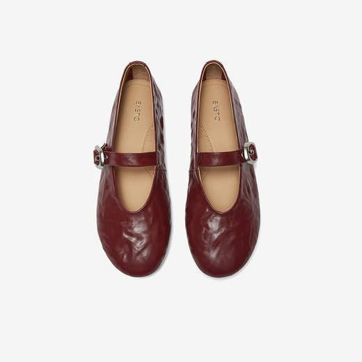 【云粉节】BF楼百思图26春新款超软羊皮玛丽珍鞋红色平底浅口女芭蕾单鞋CX971AQ6吊牌价799.现价439 商品图2