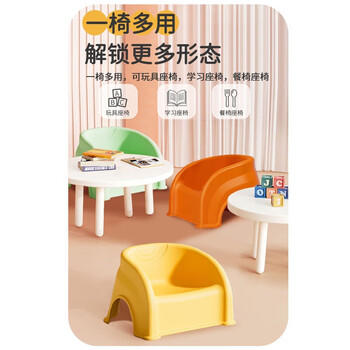 MURCIA婴幼儿童塑料小凳子靠背椅加厚宝宝沙发餐椅小椅子防滑板凳洗澡凳 商品图2