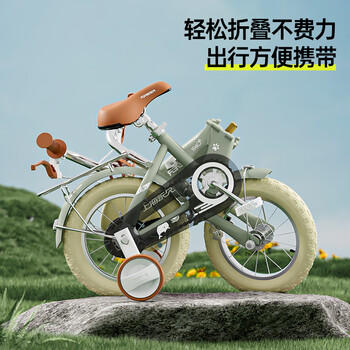 永久（FOREVER）儿童自行车2-6岁男女孩可折叠中大童学生单车14寸云母灰 商品图3