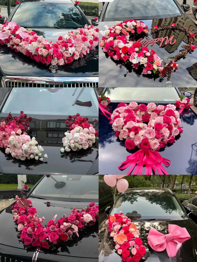 XZ带泥婚车吸盘/大V/月牙/桃心/圆环