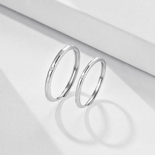 卡蒂罗KADER 素圈唯爱情侣对戒 925银极简风经典百搭大气开口可调节设计表白纪念日 闪耀吸睛甜蜜饰爱 商品图4
