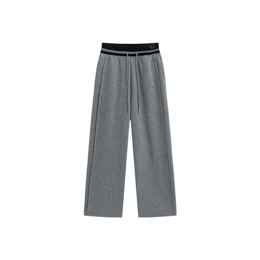 秋季新款窄版休闲裤刺绣设计感撞色高腰显瘦直筒裤女阔腿卫裤 商品图4