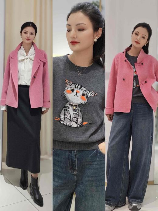 58J515短款AB面羊绒外套 商品图0