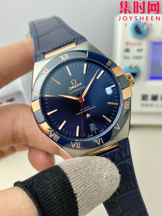 欧米茄 VS第五代星座系列 曼哈顿星座 玫金蓝 男士腕表 丹东8900一体机 商品图1