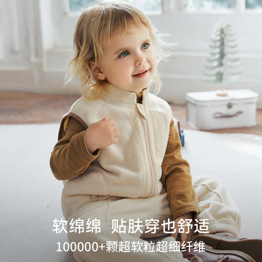 【宝宝服饰】嫚熙童装儿童马甲摇粒绒秋冬外套2025新款保暖外穿男女童外出背心 商品图2