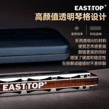 东方鼎（EAST TOP）24孔复音口琴T2406K 2.0银色盖板高级成人演奏儿童学生初学通用 商品图2