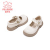 富罗迷女童皮鞋春秋季新款方口透气软底单鞋儿童校园演出鞋 米色 37 商品缩略图5