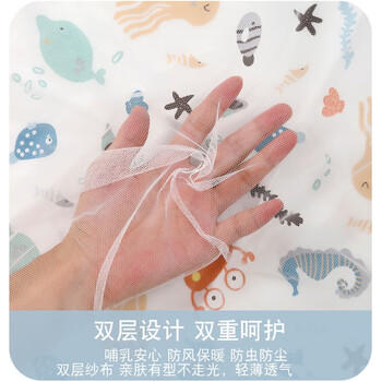 小野七天 多功能外出喂奶巾遮挡哺乳巾透气防走光罩衣【软胶圈可视窗】 商品图7