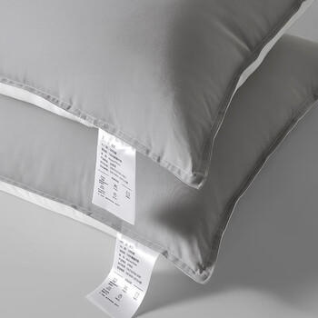 无印工坊A类抗菌纯棉枕头枕芯五星级酒店枕低枕护颈枕48*74cm灰拼 单只装 商品图2