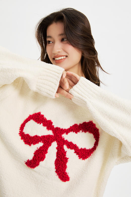 连绵·蝴蝶结女款半边绒家居服 商品图8