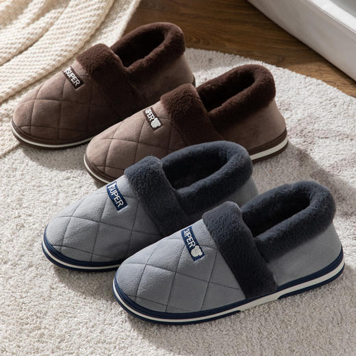 冬季男士包跟棉拖鞋特大码加肥加大号居家棉鞋保暖加厚底46 47 48大码保暖鞋子老人家保暖棉拖鞋 商品图0