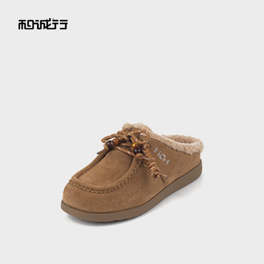 和诚行2025冬季新款一脚蹬包头女式拖鞋外穿休闲袋鼠鞋0820307 商品图1