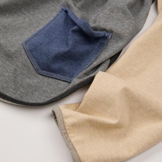 ROMI STUDIO"美式复古"色纺花纱撞色印花圆领套头卫衣 RWCASY6510 商品图4