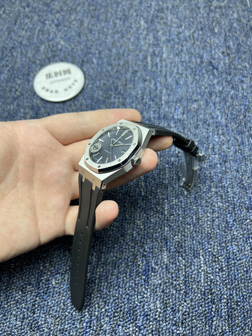 APS爱彼皇家橡树15400系列 蓝色盘 3120一体机 胶带款 男士腕表 商品图4