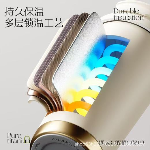 「高颜值！花语系列保温杯」大容量男女陶瓷内胆咖啡杯双饮吸管水杯316不锈钢杯餐饮用具 商品图3