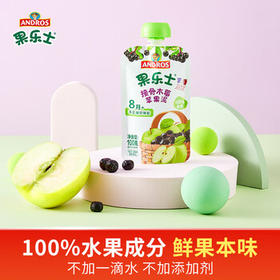 果乐士100%婴标果泥新品接骨木莓苹果泥100g