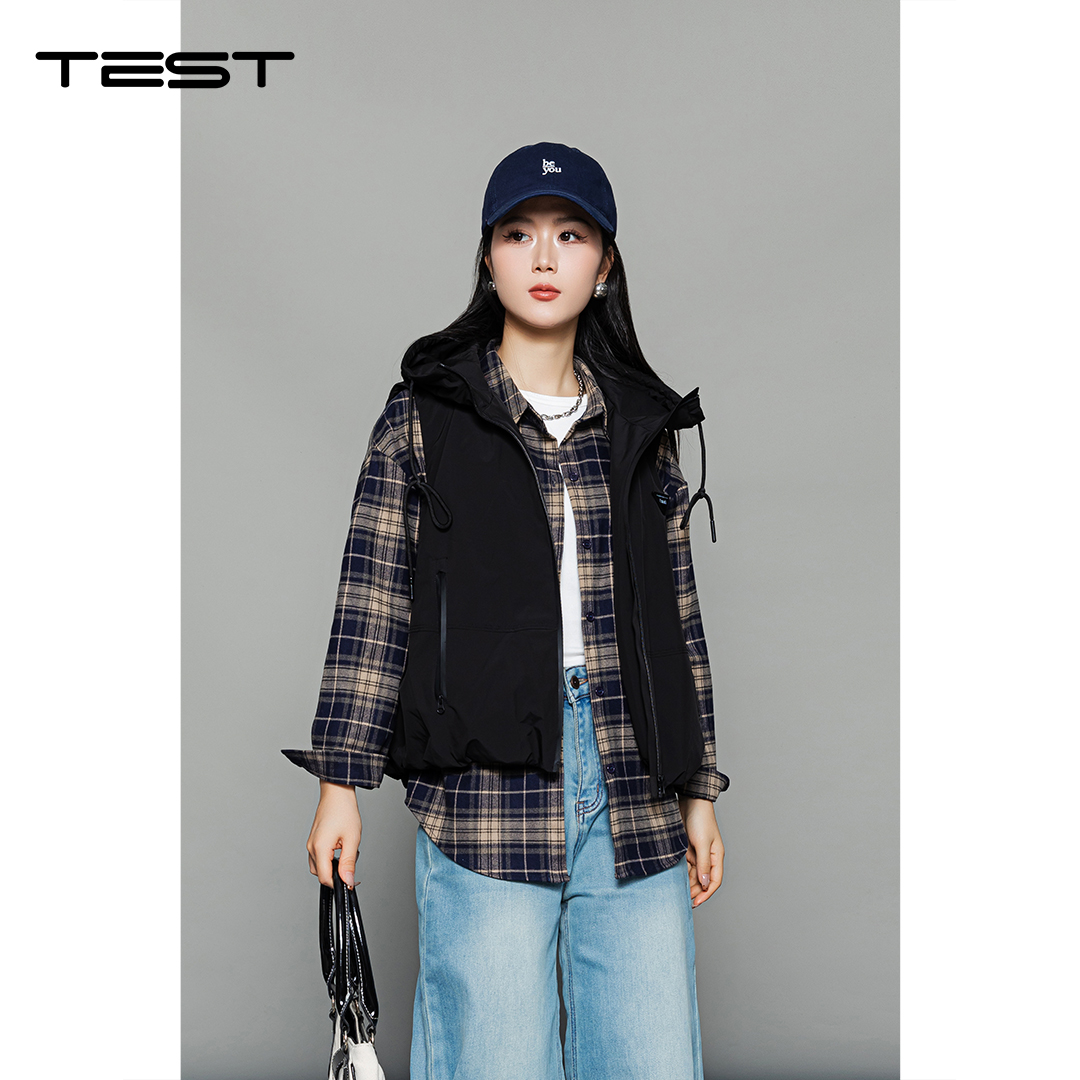 冬上新不臃肿白色连帽保暖内搭外穿超百搭马夹2254027