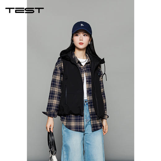 冬上新不臃肿白色连帽保暖内搭外穿超百搭马夹2254027 商品图0